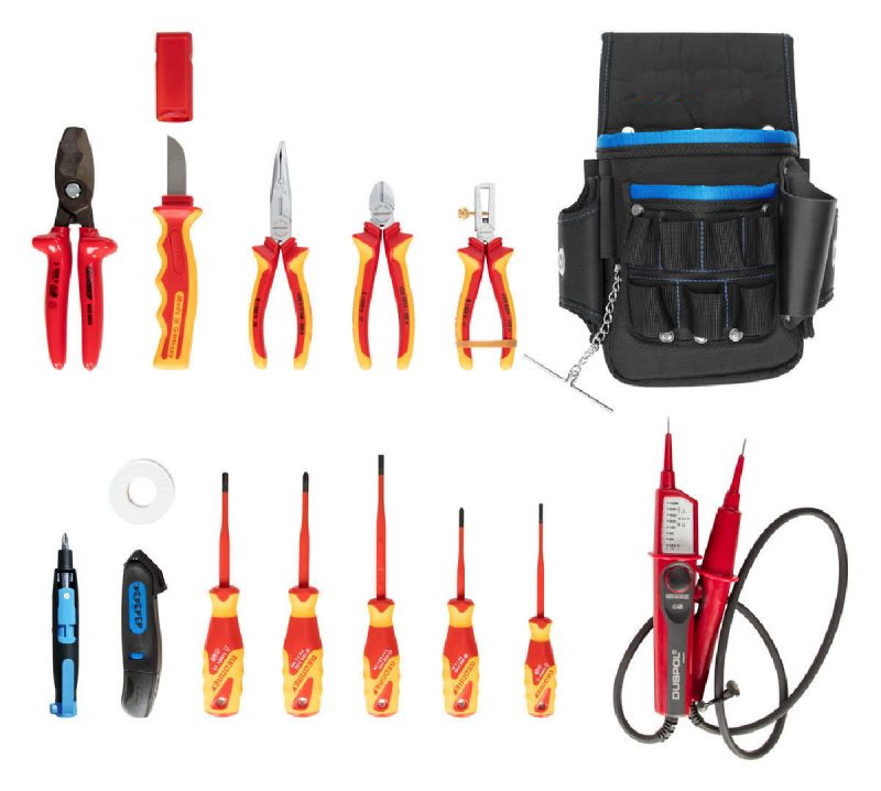 картинка Набор инструмента рабочий в сумке для электрика, 15 шт, 320 х 240 х 30 мм Gedore 3100596 — Gedore-tools.ru